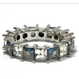 4.25 ctw Blue Mystic Topaz and White Sapphire Ring